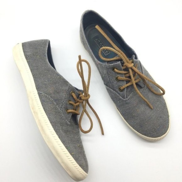 Sperry Canvas Textured Gray Sneakers Sz 10 - Picture 1 of 8
